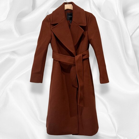 NWT! EVER NEW Women's Long Warm/Fall Belted Trench Coat in Rust Color | Size 2 - Picture 2 of 5